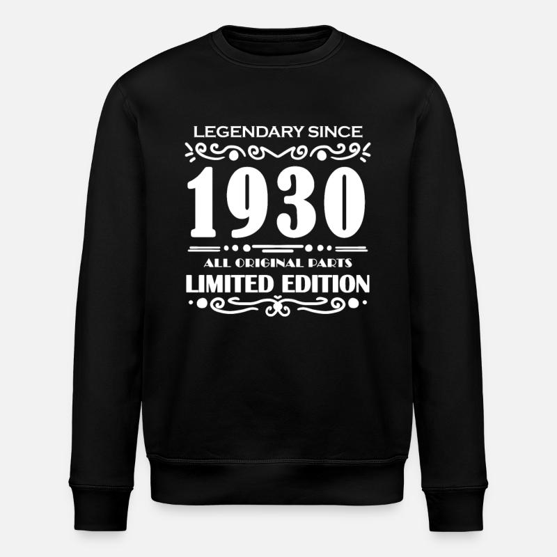 1930 - Born 1930 - Stanley/Stella ROLLER Unisex Organic Sweatshirt - black