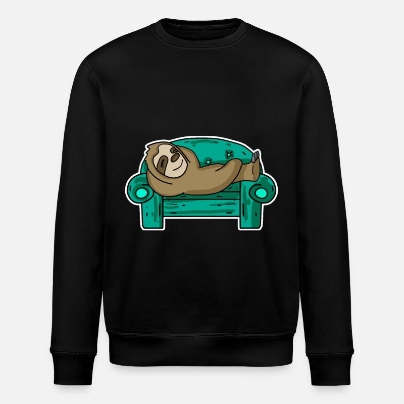 Sloth Lazy - Stanley/Stella ROLLER Unisex Organic Sweatshirt - black