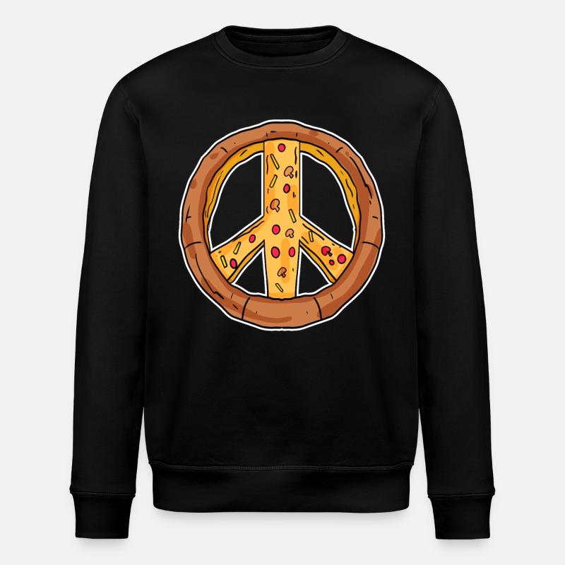 Peace Pizza Frieden - Stanley/Stella ROLLER Unisex Organic Sweatshirt - black