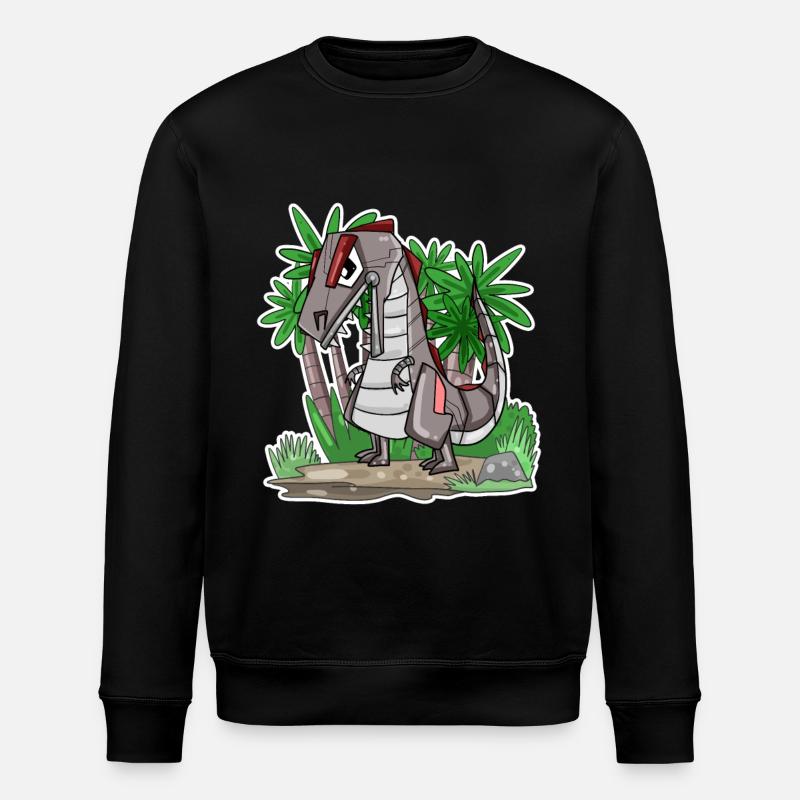 Robot Dino Dinosaur - Stanley/Stella ROLLER Unisex Organic Sweatshirt - black