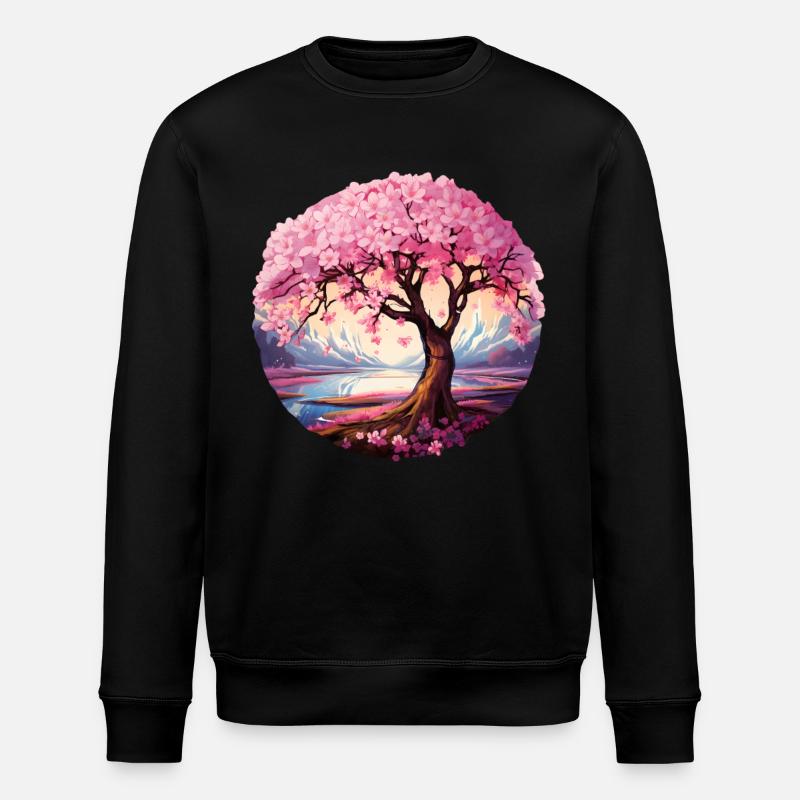 Cherry blossom tree - Stanley/Stella ROLLER Unisex Organic Sweatshirt - black