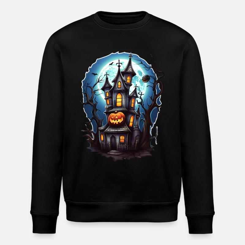 Halloween Spukhaus - Stanley/Stella Unisex Bio-Sweatshirt ROLLER - Schwarz