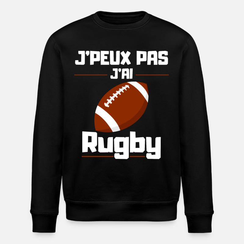 J'Peux pas j'ai Rugby - Sweat bio ROLLER Stanley/Stella Unisexe - noir