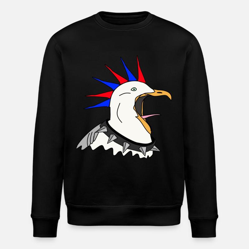 punker möwe - Stanley/Stella Unisex Bio-Sweatshirt ROLLER - Schwarz