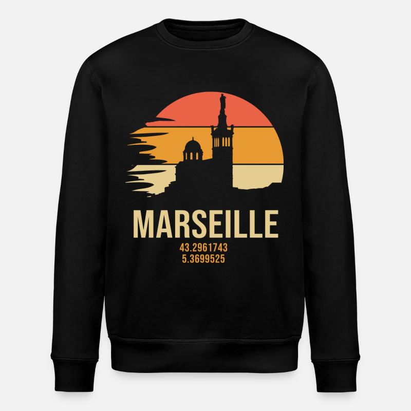 Marseille 13 marseillais marseille - Sweat bio ROLLER Stanley/Stella Unisexe - noir