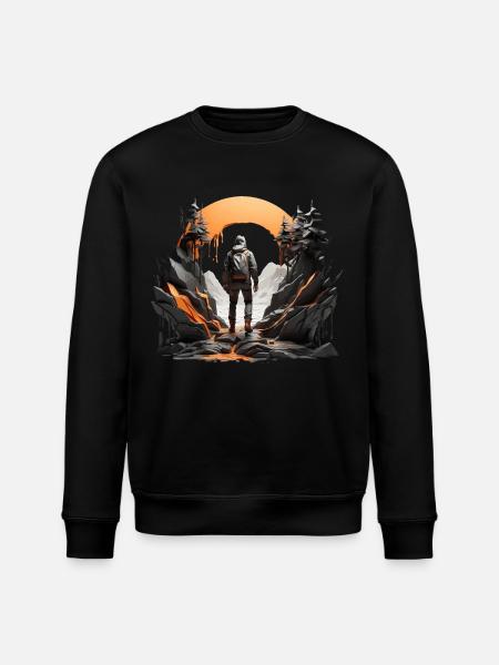HIKERS OUTDOOR BUSHCRAFT HIKING - Stanley/Stella ROLLER Unisex Organic Sweatshirt - black