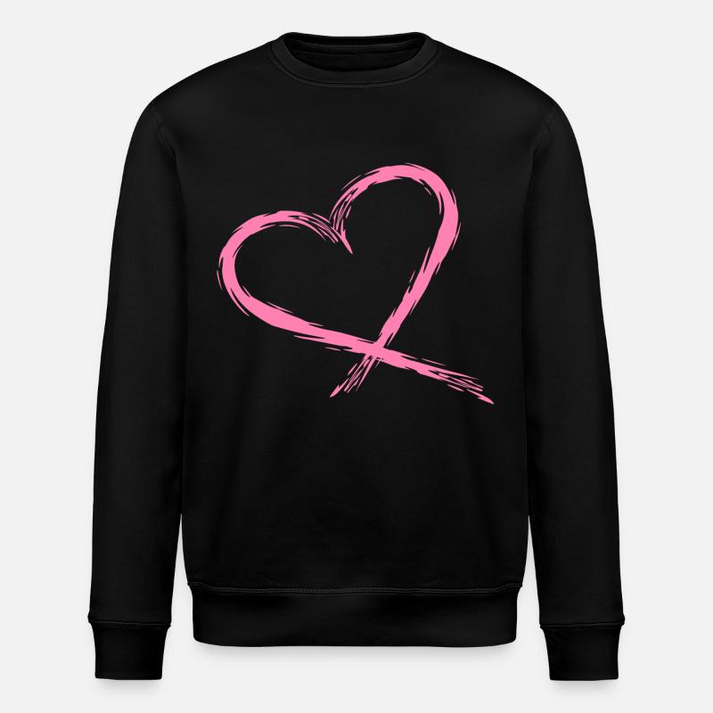 Herz Rosa - Stanley/Stella Unisex Bio-Sweatshirt ROLLER - Schwarz