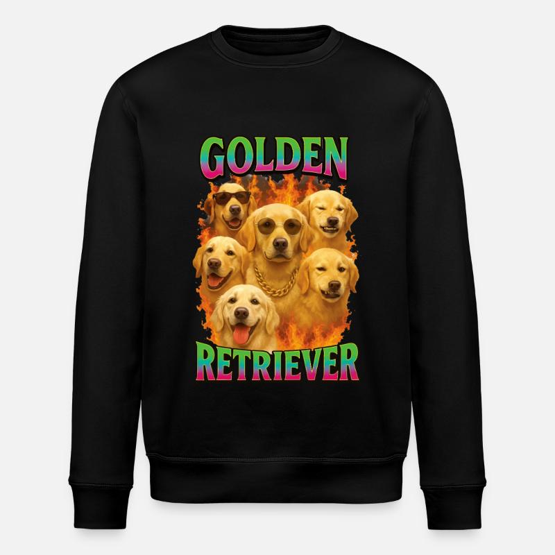 Golden Retriever - Stanley/Stella Unisex Bio-Sweatshirt ROLLER - Schwarz