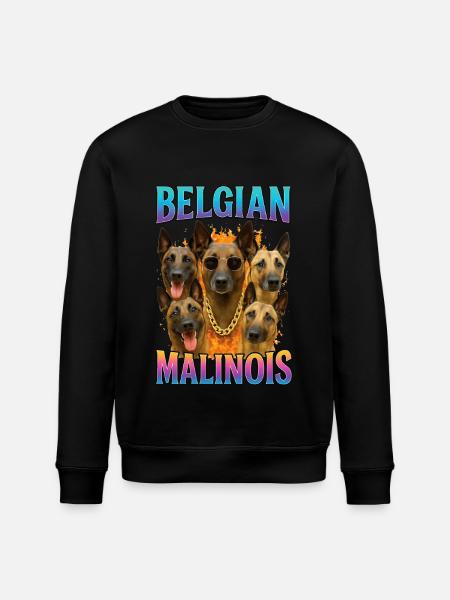 Belgischer Malinois - Stanley/Stella Unisex Bio-Sweatshirt ROLLER - Schwarz