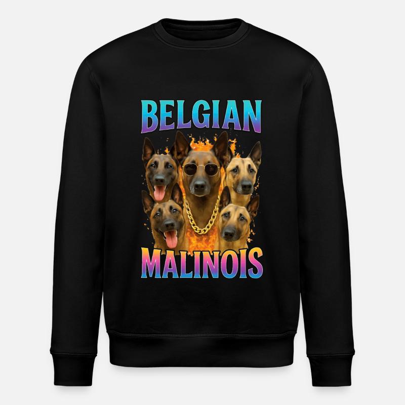 Belgischer Malinois - Stanley/Stella Unisex Bio-Sweatshirt ROLLER - Schwarz
