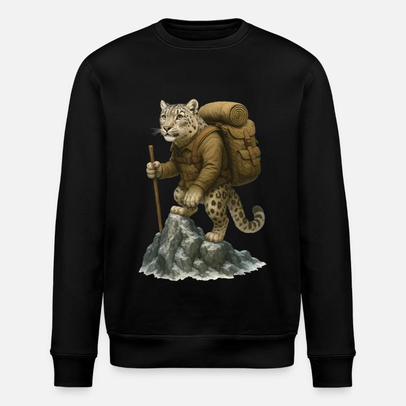 Snow Leopard Hiking - Stanley/Stella ROLLER Unisex Organic Sweatshirt - black