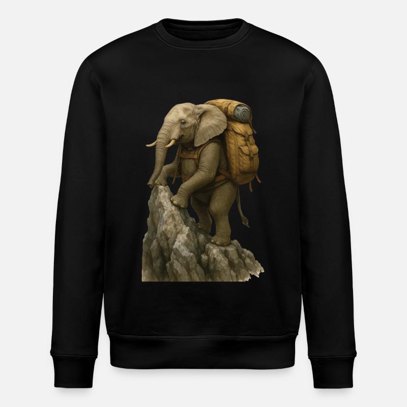 Randonnée à dos d’éléphant - Sweat bio ROLLER Stanley/Stella Unisexe - noir