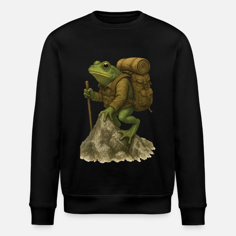 Frog Hiking - Stanley/Stella ROLLER Unisex Organic Sweatshirt - black