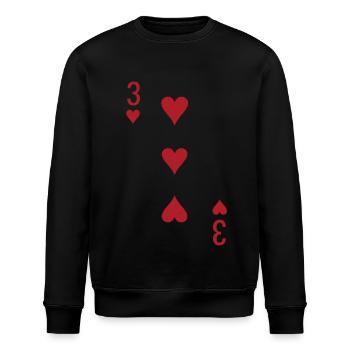 Cards Heart Three Skat Poker Double Head - Stanley/Stella ROLLER Unisex Organic Sweatshirt - black - Front - Nik (191cm)