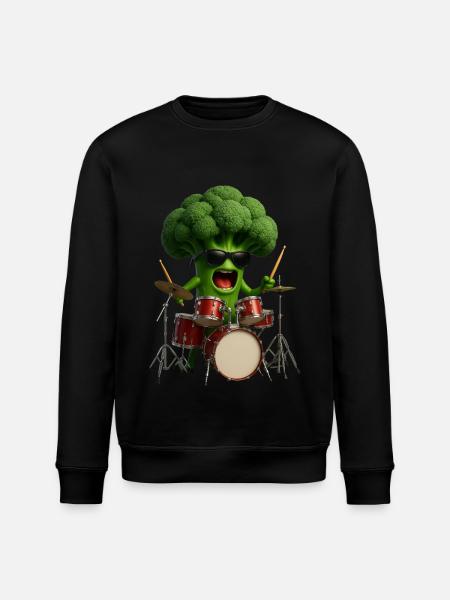Broccoli Drums - Stanley/Stella ROLLER Unisex Organic Sweatshirt - black