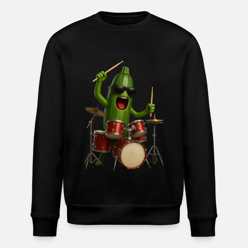 Tambours de courgettes - Sweat bio ROLLER Stanley/Stella Unisexe - noir