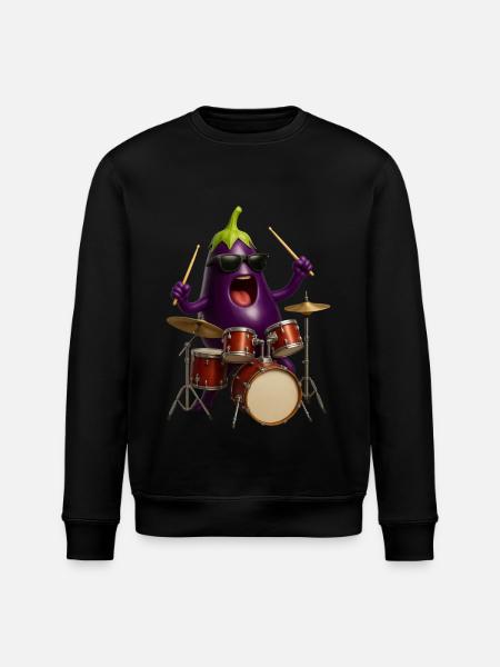 Eggplant Drums - Stanley/Stella ROLLER Unisex Organic Sweatshirt - black