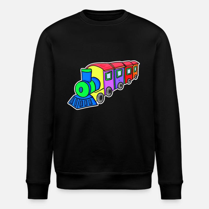Eisenbahn Dampflok Kinder - Stanley/Stella Unisex Bio-Sweatshirt ROLLER - Schwarz