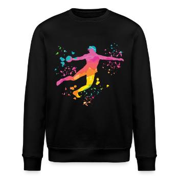 Diskuswerfer Colorsplash Diskuswurf - Stanley/Stella Unisex Bio-Sweatshirt ROLLER - Schwarz - Vorne - Nik (191cm)