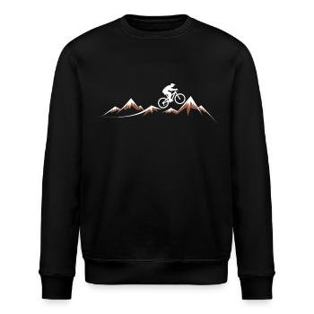 mountainbike Radfahren Fahrrad Radfahrer Berge - Stanley/Stella Unisex Bio-Sweatshirt ROLLER - Schwarz - Vorne - Nik (191cm)