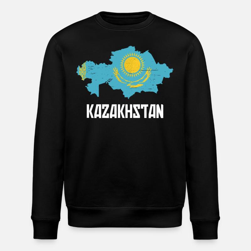 Kazakhstan Graphic - Stanley/Stella ROLLER Unisex Organic Sweatshirt - black