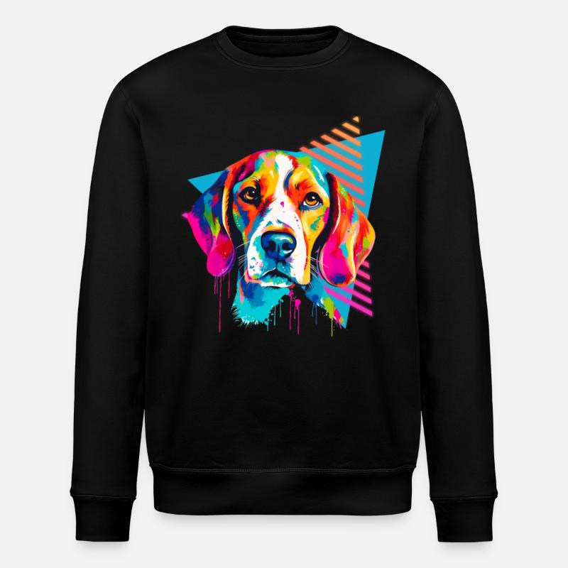 Beagle 80s Style - Stanley/Stella ROLLER Unisex Organic Sweatshirt - black