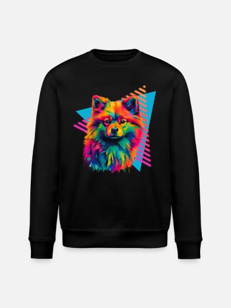 Miniature Spitz 80s Style - Stanley/Stella ROLLER Unisex Organic Sweatshirt - black