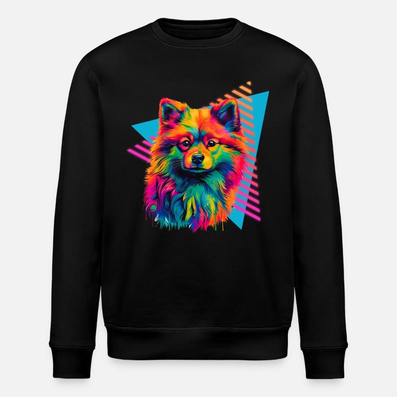 Miniature Spitz 80s Style - Stanley/Stella ROLLER Unisex Organic Sweatshirt - black