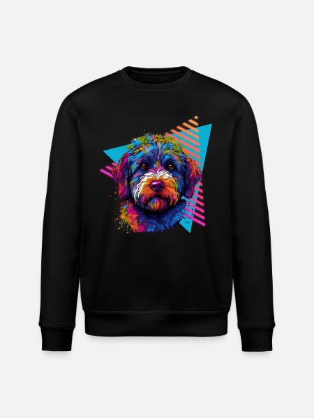 Lagotto Romagnolo 80s style - Stanley/Stella ROLLER Unisex Organic Sweatshirt - black