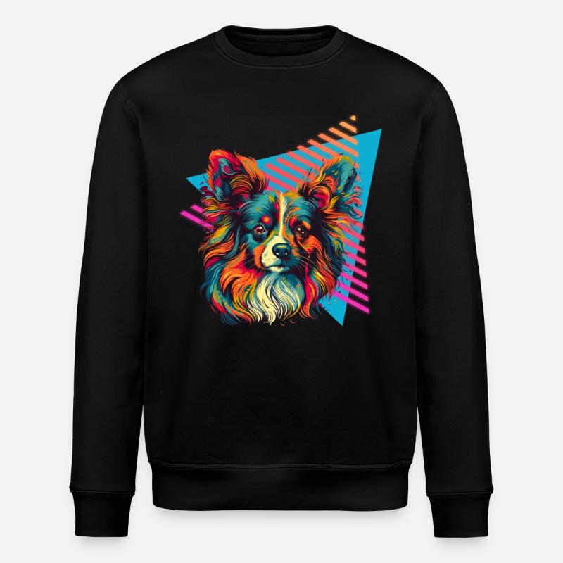 Papillon 80s style - Stanley/Stella ROLLER Unisex Organic Sweatshirt - black
