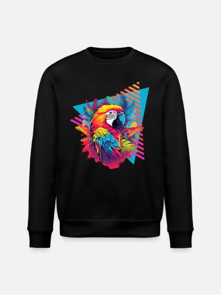 Parrot 80s style - Stanley/Stella ROLLER Unisex Organic Sweatshirt - black