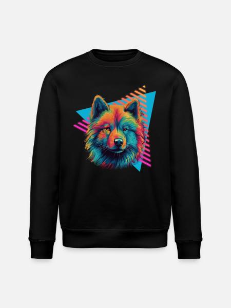 Samoyed 80s style - Stanley/Stella ROLLER Unisex Organic Sweatshirt - black