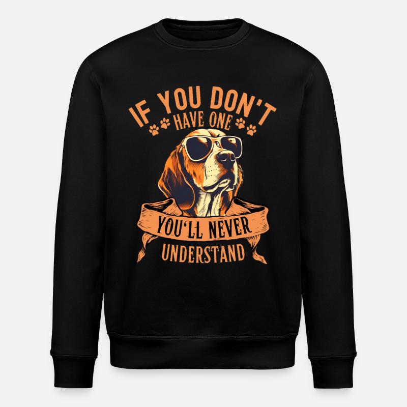 Beagle mit sonnenbrille - Stanley/Stella Unisex Bio-Sweatshirt ROLLER - Schwarz