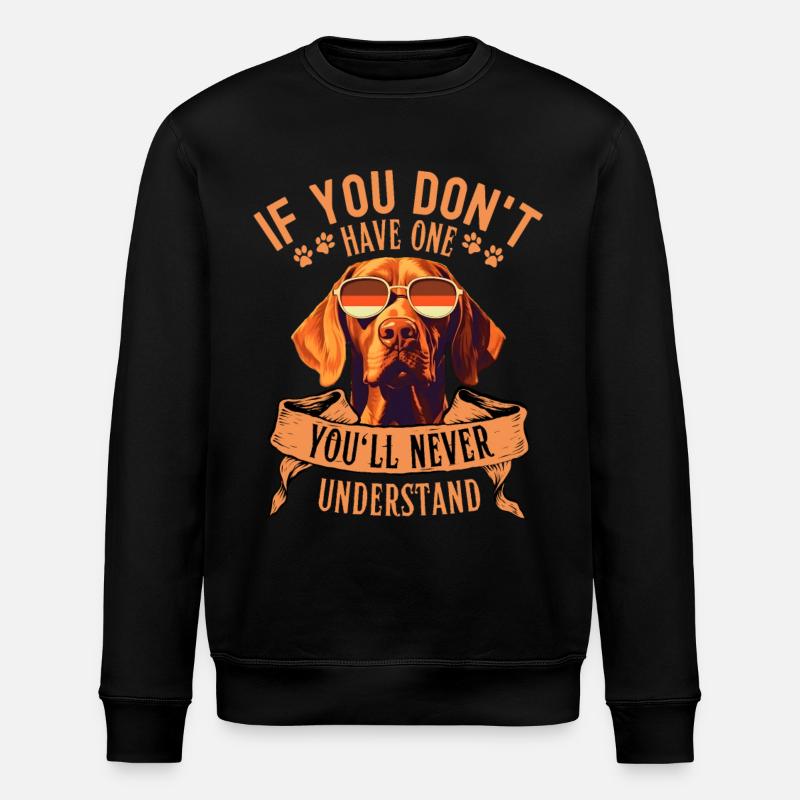 Vizsla with sunglasses - Stanley/Stella ROLLER Unisex Organic Sweatshirt - black
