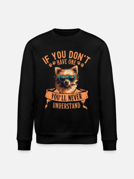 Miniature spitz with sunglasses - Stanley/Stella ROLLER Unisex Organic Sweatshirt - black