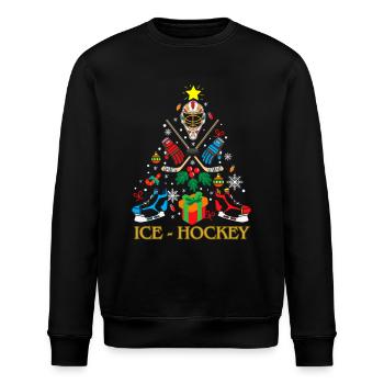 Eishockey Weihnachtsbaum Weihnachten - Stanley/Stella Unisex Bio-Sweatshirt ROLLER - Schwarz - Vorne - Nik (191cm)