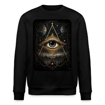 Mystical Divine Eye - Stanley/Stella ROLLER Unisex Organic Sweatshirt - black - Front - Nik (191cm)