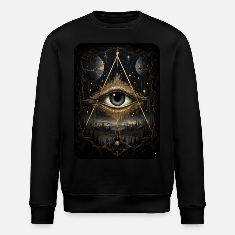Mystical Divine Eye - Stanley/Stella ROLLER Unisex Organic Sweatshirt - black