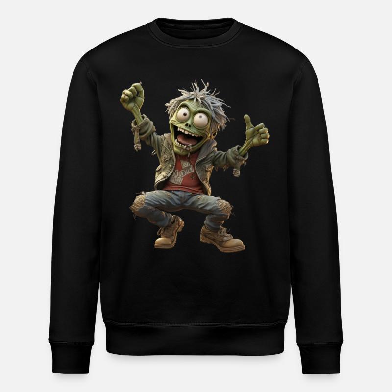 Marvin le zombie vert joyeux - Sweat bio ROLLER Stanley/Stella Unisexe - noir