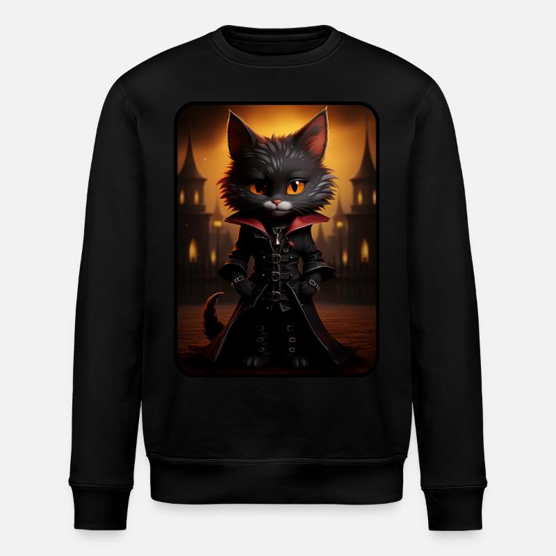 Dajana the Vampire - Cat - Stanley/Stella ROLLER Unisex Organic Sweatshirt - black