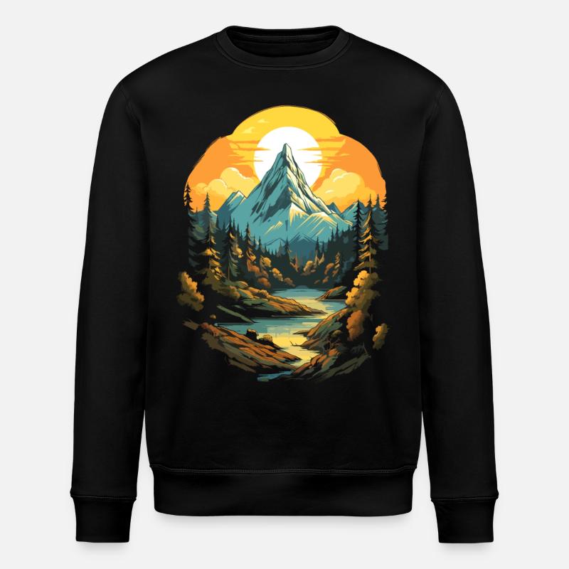 Mountains at sunset - Stanley/Stella ROLLER Unisex Organic Sweatshirt - black