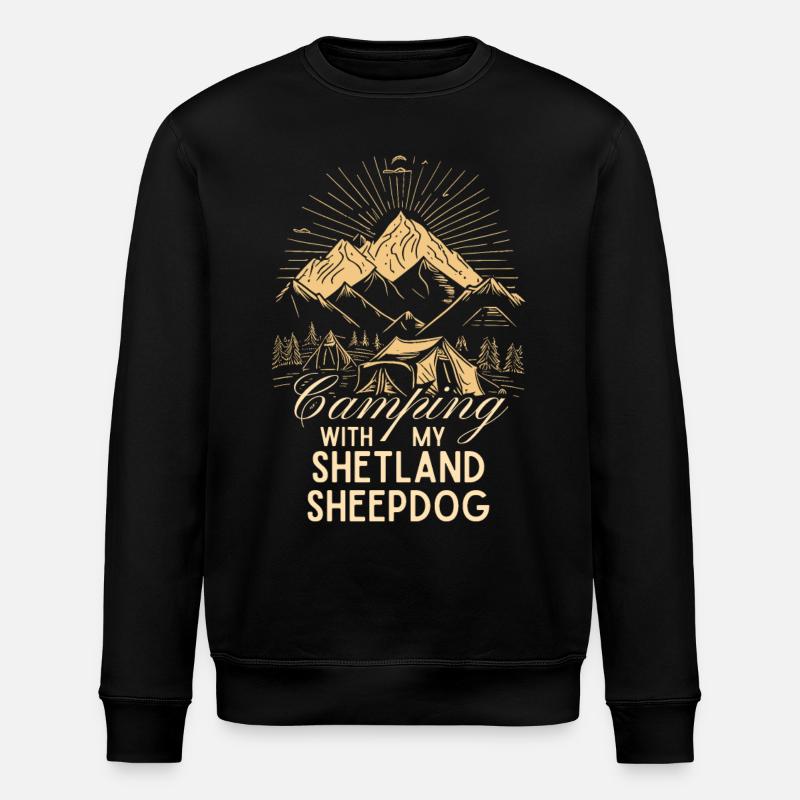 Shetland Sheepdog Camping - Stanley/Stella ROLLER Unisex Organic Sweatshirt - black