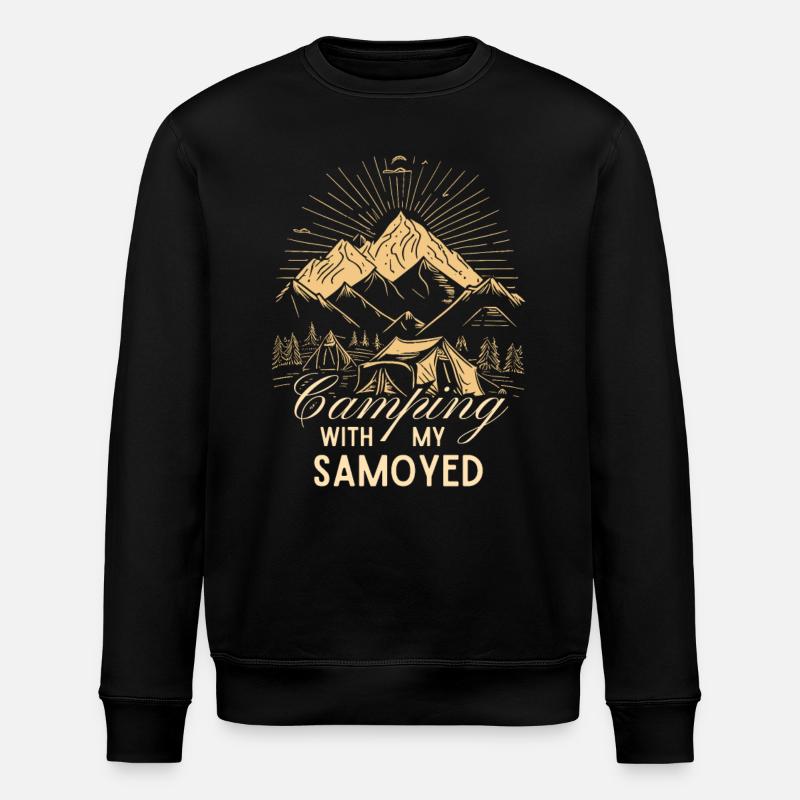 Samoyed Camping - Stanley/Stella ROLLER Unisex Organic Sweatshirt - black