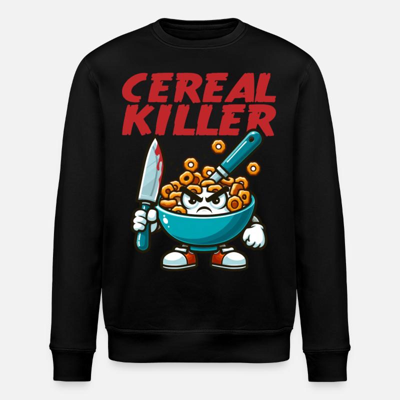 Cereal Killer Funny - Stanley/Stella ROLLER Unisex Organic Sweatshirt - black