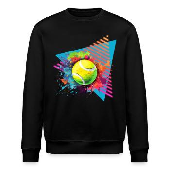 Tennis Ball Tennis Paint Splash Color Splash - Stanley/Stella ROLLER Unisex Organic Sweatshirt - black - Front - Nik (191cm)