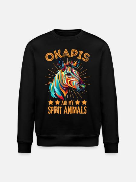Buntes Okapi Farbkleckse Farbspritzer - Stanley/Stella Unisex Bio-Sweatshirt ROLLER - Schwarz