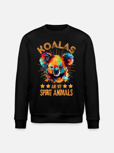 Bunter Koala - Stanley/Stella Unisex Bio-Sweatshirt ROLLER - Schwarz