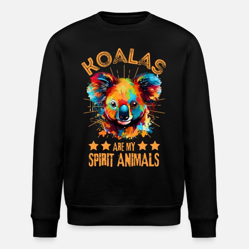 Bunter Koala - Stanley/Stella Unisex Bio-Sweatshirt ROLLER - Schwarz