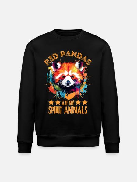Red Panda Farbkleckse Farbspritzer - Stanley/Stella Unisex Bio-Sweatshirt ROLLER - Schwarz