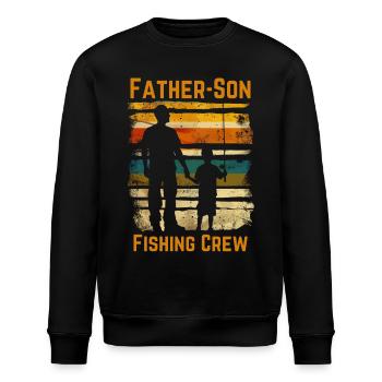 Vater und Sohn Angeln Fischen - Stanley/Stella Unisex Bio-Sweatshirt ROLLER - Schwarz - Vorne - Nik (191cm)